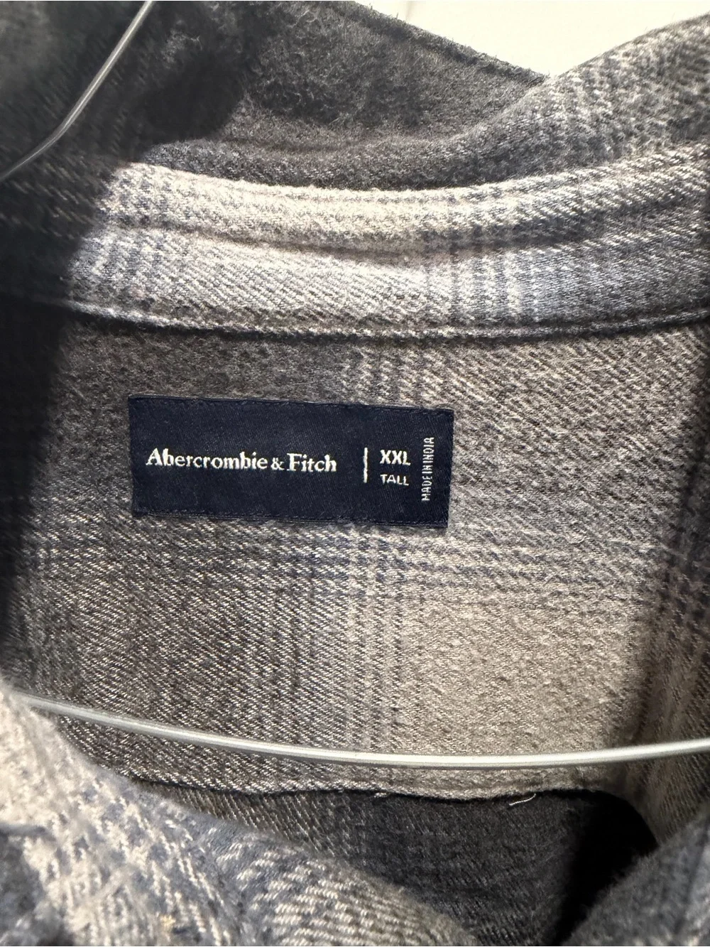Abercrombie & Fitch Gray Plaid Lightweight Shacket